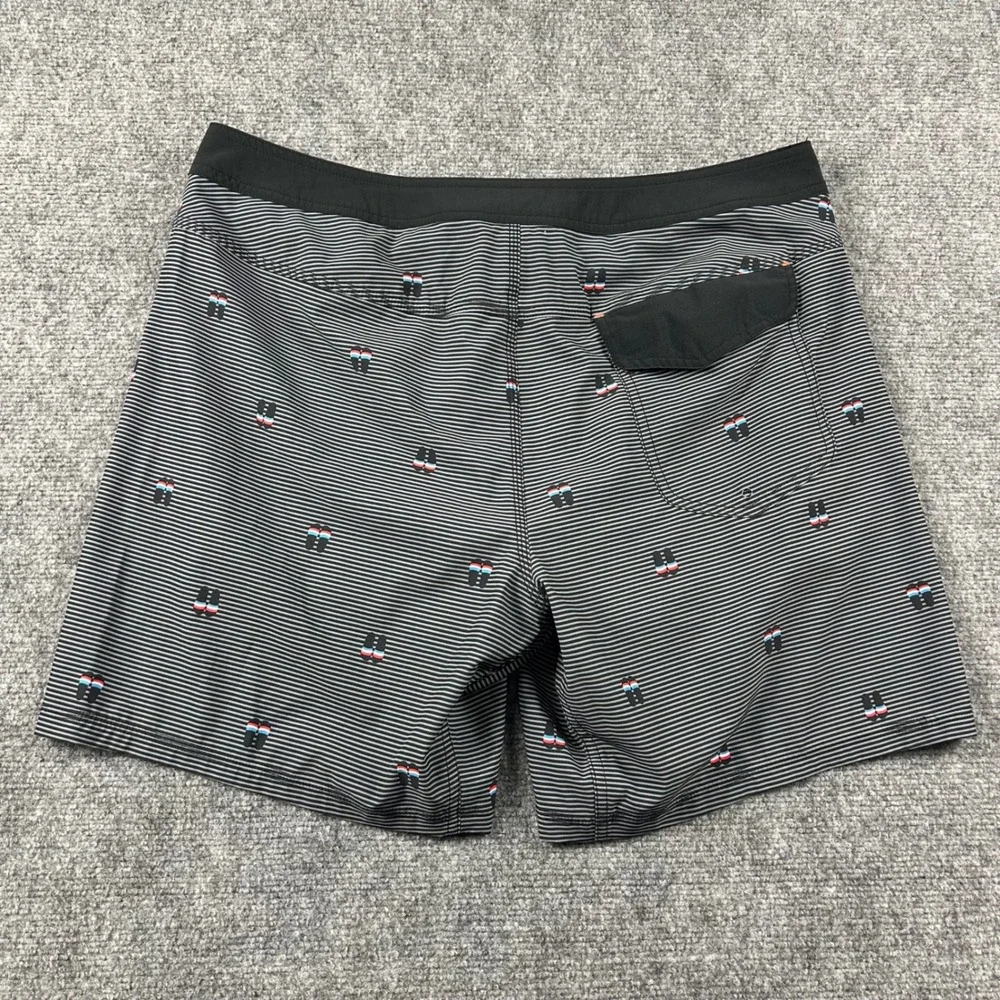 SAXX Board Shorts Mens 36 Black Betawave 2N1 Flip Flop‎ Stripe Swim Trunks 17